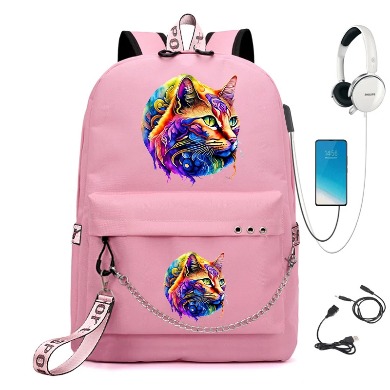 Modne tornister dla dziewcząt duże plecak studencki wysokiej plecak szkolny dla uczniów torby plecak studencki akwarelowe bag back Usb Kawaii