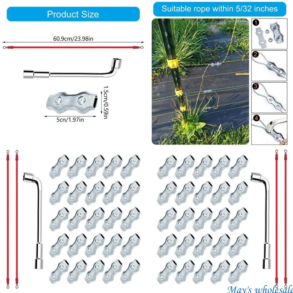 

25 шт. Коррозий, устойчивые к полиэтиленовому проволоку зажимы, проектирует аксессуар для безопасного электрического ограждения