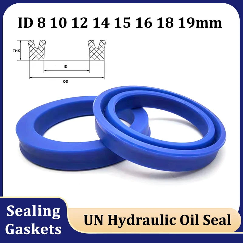 ID 8/10/12/14/15/16/18/19mm UN Hydraulic Oil Seal Polyurethane Piston Shaft Rod PU Single Lip U Cup Radial Shaft Sealing Washer