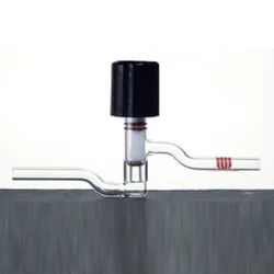 SYNTHWARE VALVE, HIGH VACUUM, PTFE, O-RING, 180°, With polished barrels, High Vacuum Valve,180°, Borosilicate glass, S56