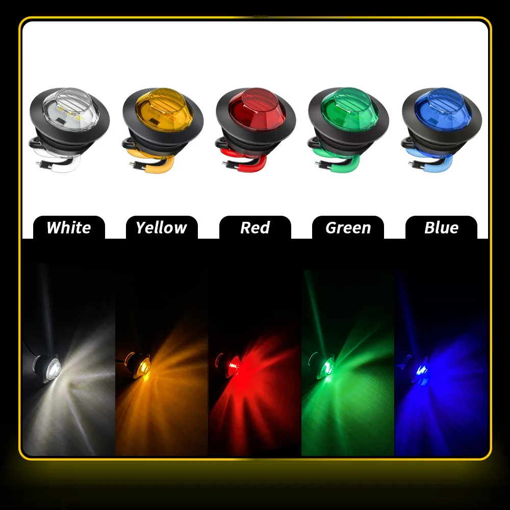 10Pcs LED Side Marker Lights 12V/24V Truck Warning Tail Light Trailer Lorry Car Caravan Boat Turn Signal Lamp Indicators Light