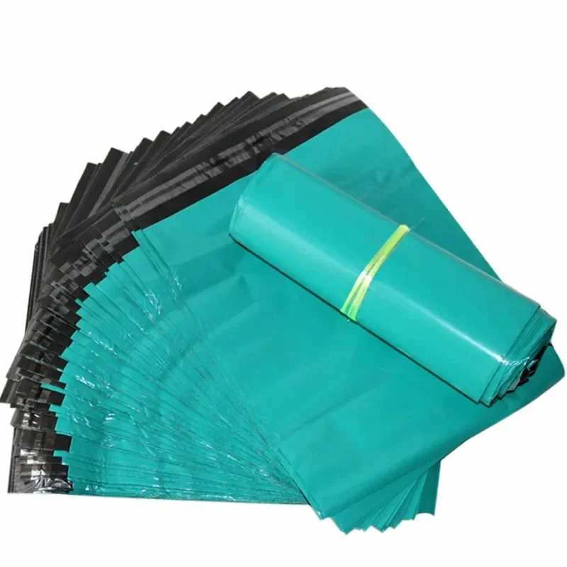100Pcs/Pack Plastic Courier Green Bag  Express Packaging Bags Thicken Clothing Waterproof Mailing Bags Self Seal Envelope Pouch