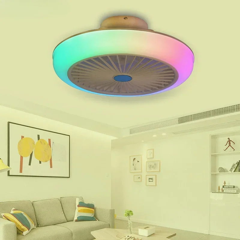 Creative Ceiling Fan with RGB Lights Fashion Music Ceiling Fans Lamps with Remote Control and APP