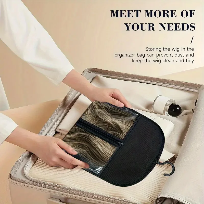 6 قطعة وصلات شعر طويلة حقيبة التخزين غير المنسوجة الغبار برهان الباروكات الناقل أكياس مع شماعات بلاستيكية لحمل الجوانب #5