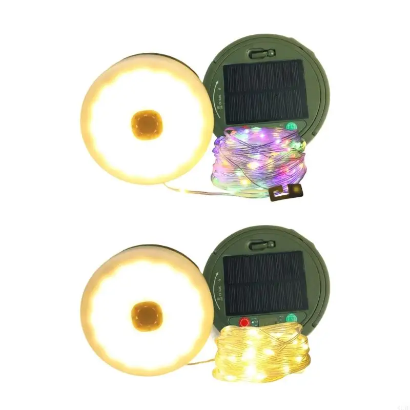 

Portable Camping Light Round Light Solar String Lights Plastic Texture Suitable for Outdoor Adventures and Family Trips