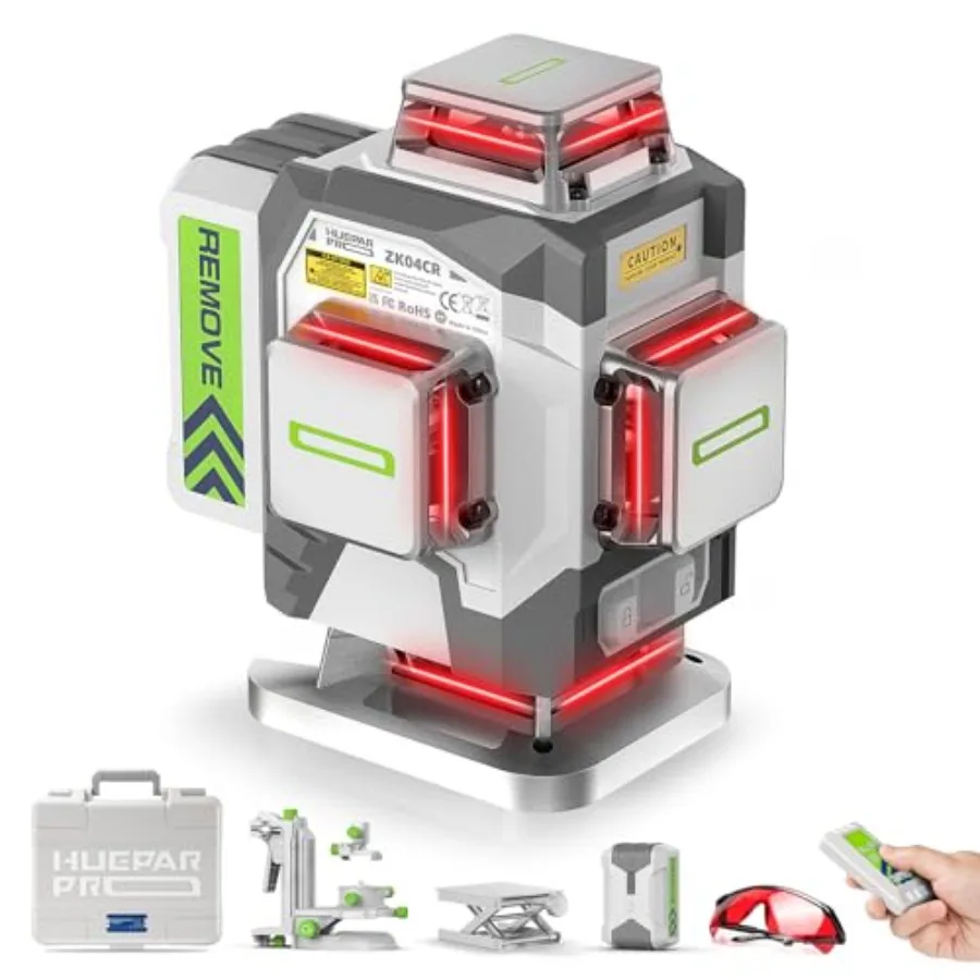 

Pro Laser Level 16 Lines Self-Leveling 4x360 Red Beam Cross Line Laser Tool High Accuracy Professional 4D Tiling Floor L