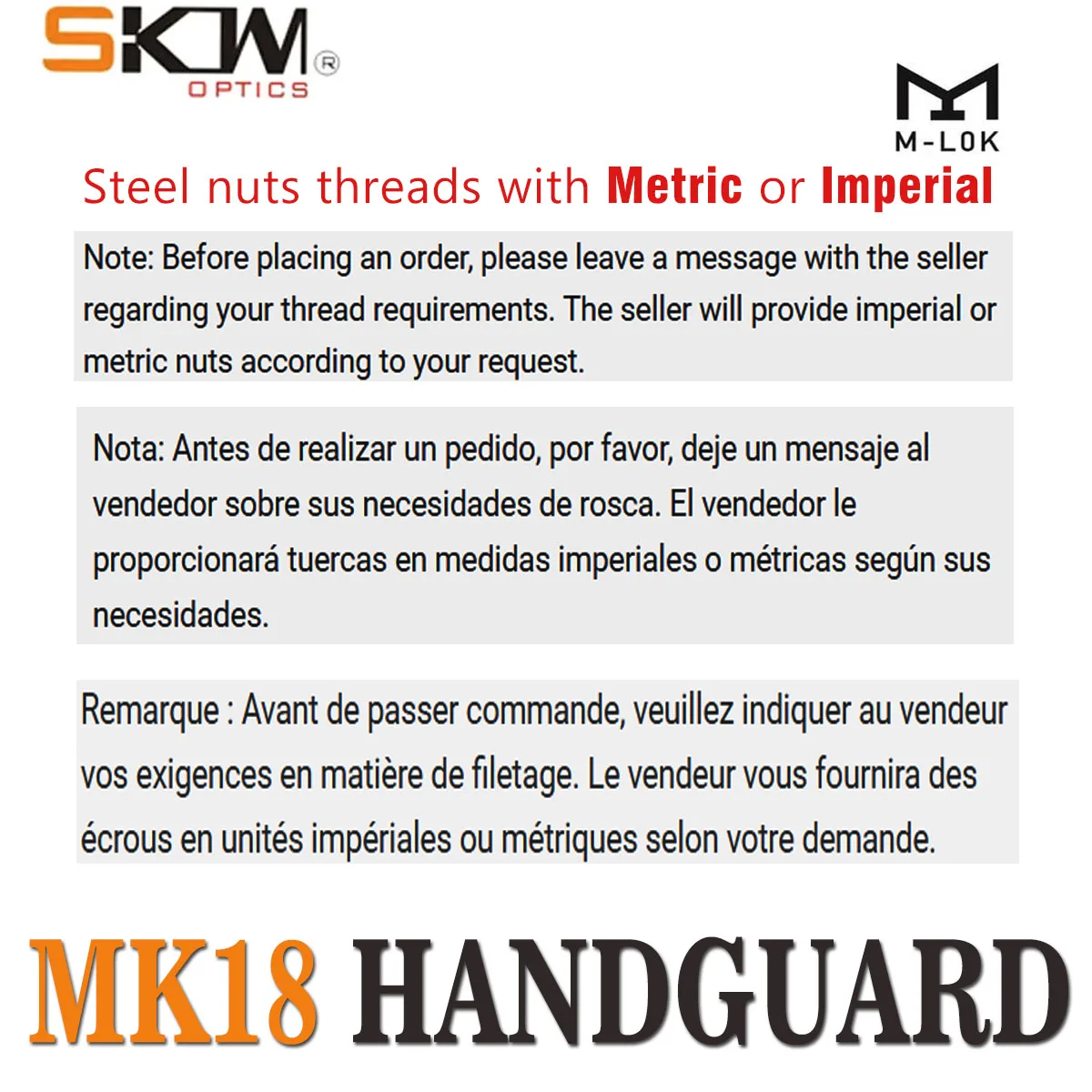 SKWOPTICS Carril Picatinny de aluminio para AR15 con guardamanos M-LOK