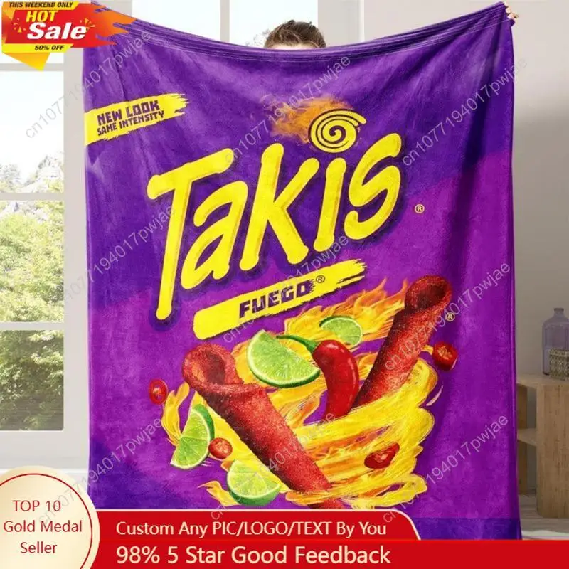 

Soft Funny Throw Blanket Takis Fuego Flannel Blanket Winter Blankets Room Accessories Warm Nap For Home Office Travel Camping,Ho