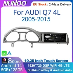 เครื่องเล่นมัลติมีเดียระบบแอนดรอยด์14 8 + 128GB สำหรับรถ Audi 4L Q7 2005-2015 MMI 2G 3G GPS เครื่องเล่นมัลติมีเดียในรถยนต์