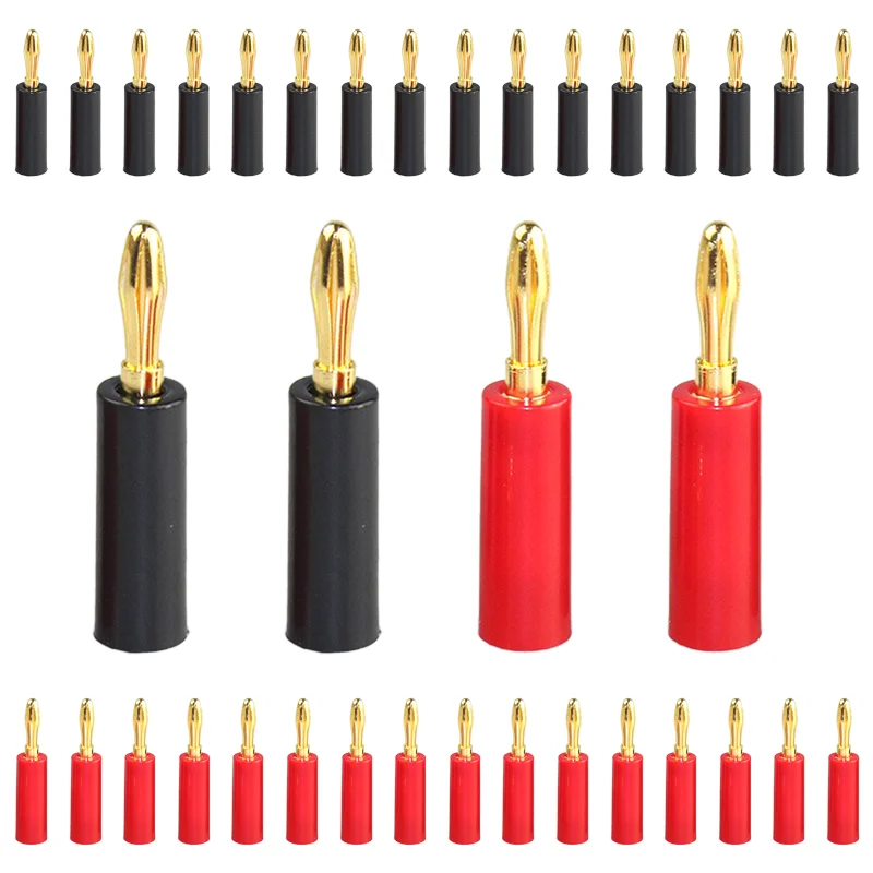 

10PCS 4mm Gold Plated Banana Connector Speaker Horn Speakers Banana Plug for Audio Video Cable Adapter Speaker