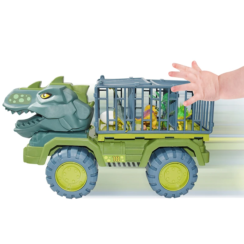 Kids Dinosaur Car Toy Big Size Dinosaur Transport Cars Dump Crane Vehicle Carrier Truck for Boys Children Christmas Toys Gifts