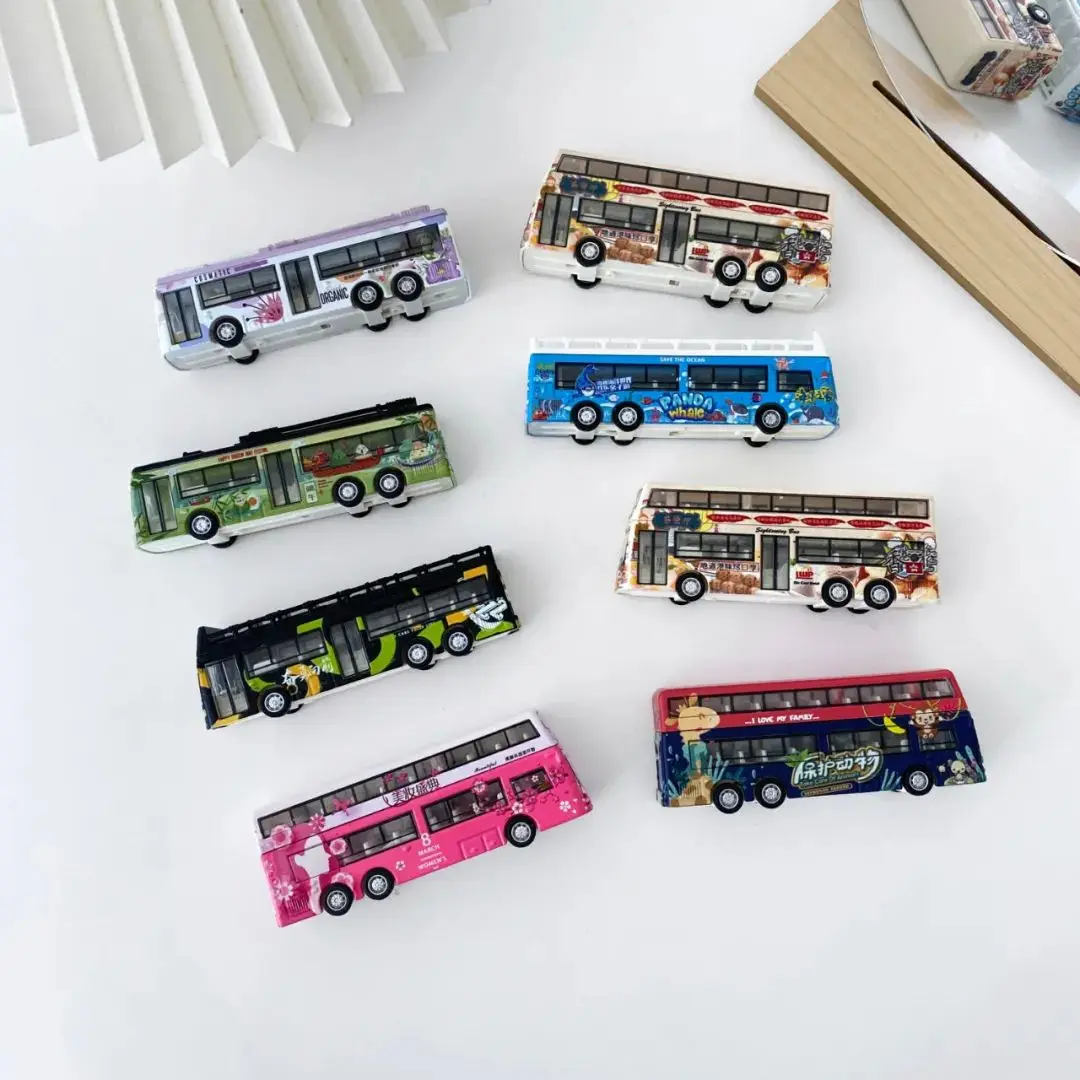 1: 72 alloy Pull back double decker tourist bus model,simulated tourist tram toys,original packaging gift box,wholesale