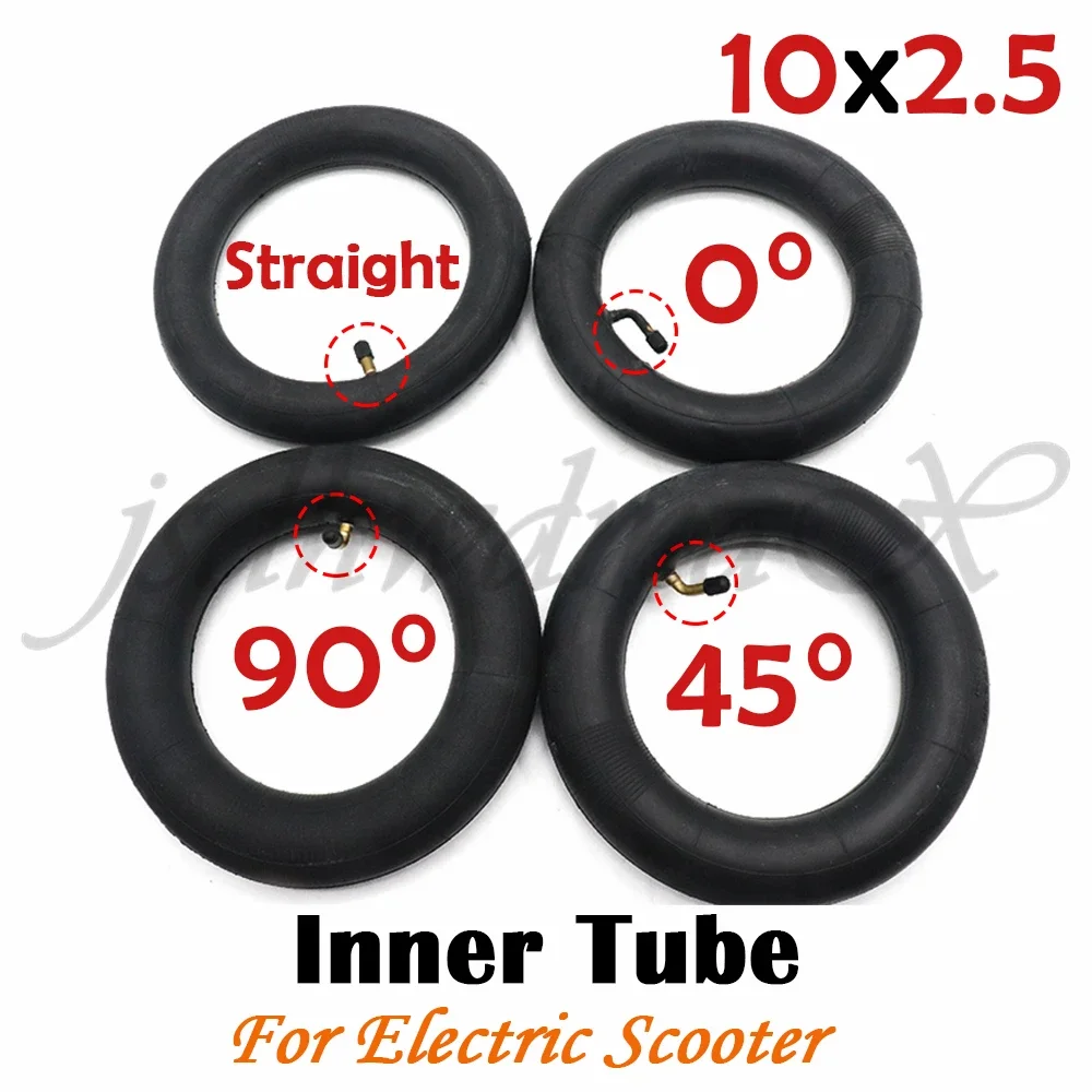 Inflatable Inner Tube 10x2.50 Bent/Straight Valve 0/45/90 Degree For Tricycle Bike Wheel Electric Scooter Accessories 10 inch