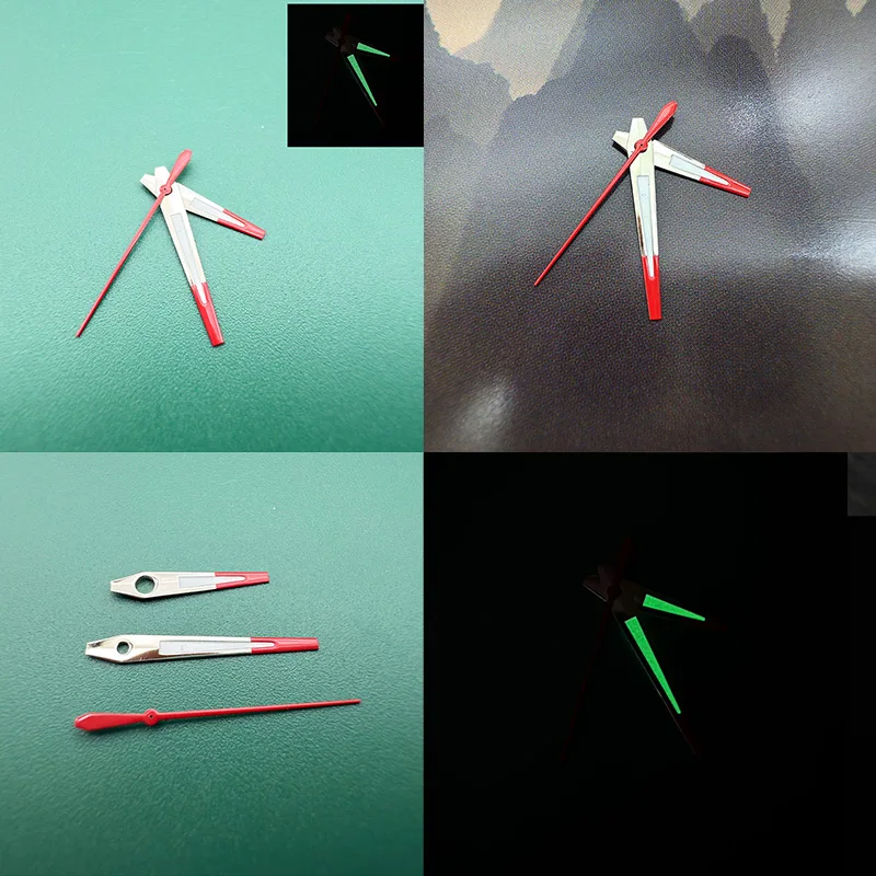 

NH35 Hands Watch Hands Color Blocking Red, Silver and Green Luminous Pointers Fit for NH35 NH36 4R35 4R36 7S26 Movement