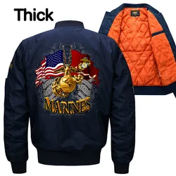 Autumn/Winter Marines Men's Casual Bomber Jackets Big Plus Size S-7xl 8xl Youth Cotton Clothes Fatty Pilots Man Baseball Uniform