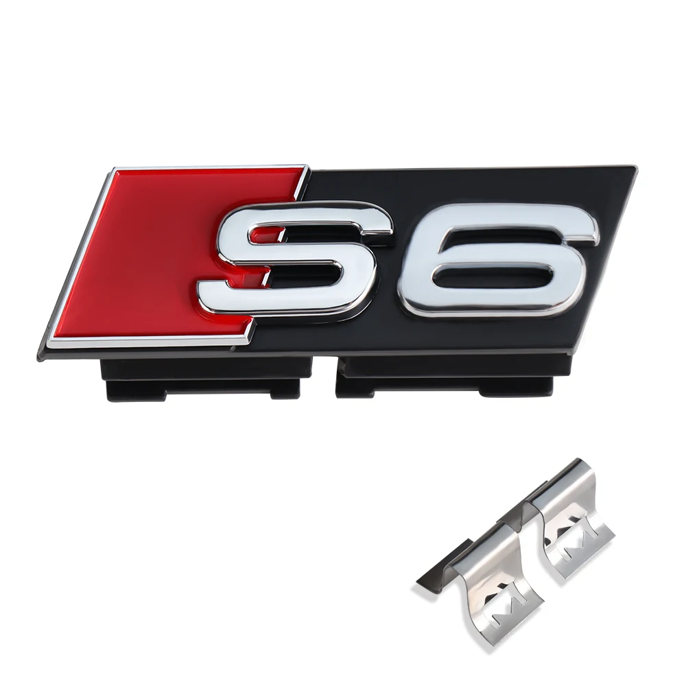 3D Metall S3 S4 S5 S6 S7 Logo-Emblem für Kühlergrill – passend für Audi Q3 Q5 Q7 A1 A2 A3 A4 A5 S3 S5 SQ5 SQ7 TT S Line Zubehör
