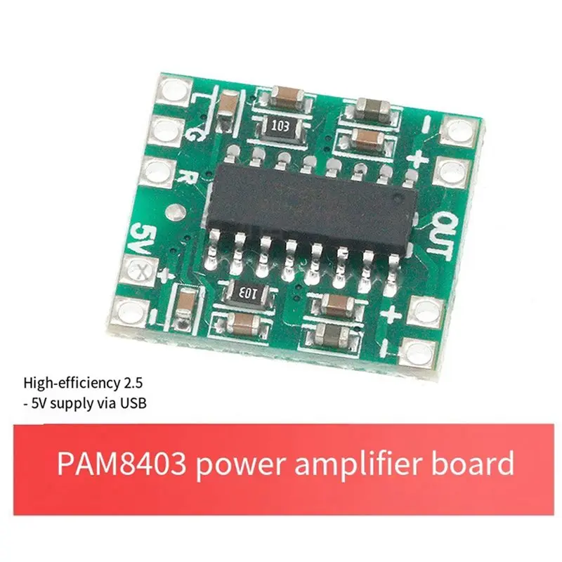 Y44A 3X PAM8403 Digital Amplifier Board 2x3W Class D Efficiency 2.5V to 5V Power Range for DIY Audio Projects, USB Powered Mini