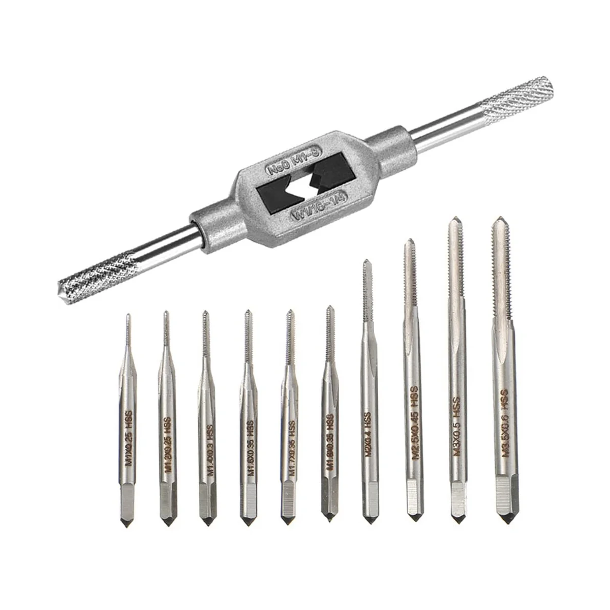 10Pcs Micro-Taps Bit Small Hand Screw Thread Taps M1-M3.5 HSS Mini Metric Plug Tap Screw Tap Drill Tapping Tool