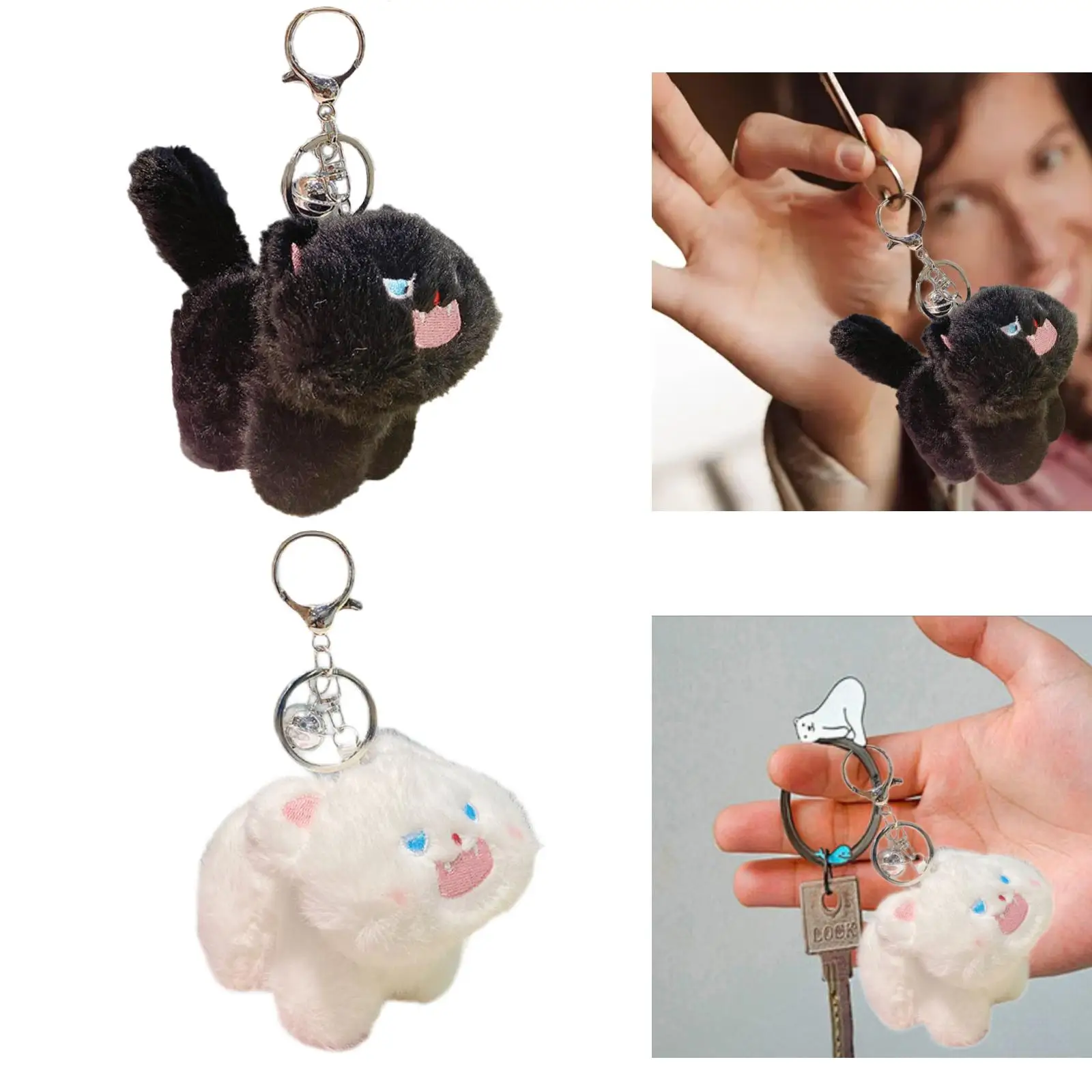 Gatto peluche portachiavi zaino ciondolo bambola creativa bambola animale portatile ornamento appeso per ragazzi ragazze bambini adulti regalo per bambini