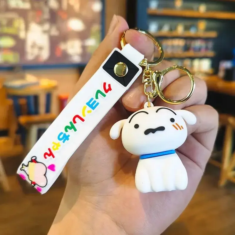 Auf Lager Klassischer Crayon Shin Chan Schlüsselanhänger Dinosaurier Kleiner Weißer Krokodil-Anhänger Niedlicher Anhänger als Geburtstagsgeschenk für Freunde – Detail 6