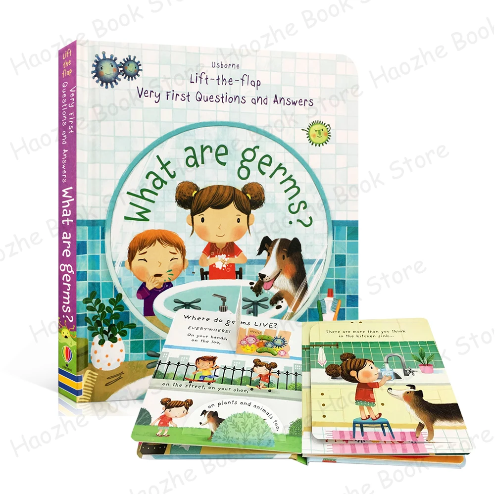 Very First Questions and Answers:  What Are Germs Usborne Lift the flap Children's Activity English Learning Book Montessori