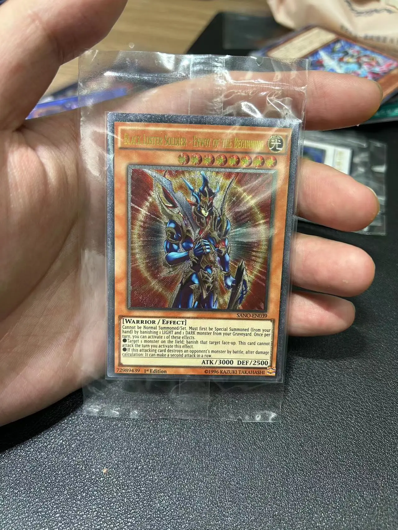 

Yu Gi Oh Ultimate Rare/UTR TCG Black Luster Soldier - Envoy of the Beginning(SANO-EN039) English Collection customize Card