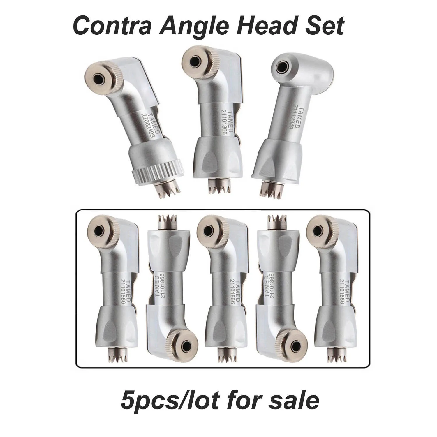 

5pcs Dental Low Speed Handpiece TAMED Contra Angle Head Set with Cartridge Shaft External Spray Air Turbine 3 Types