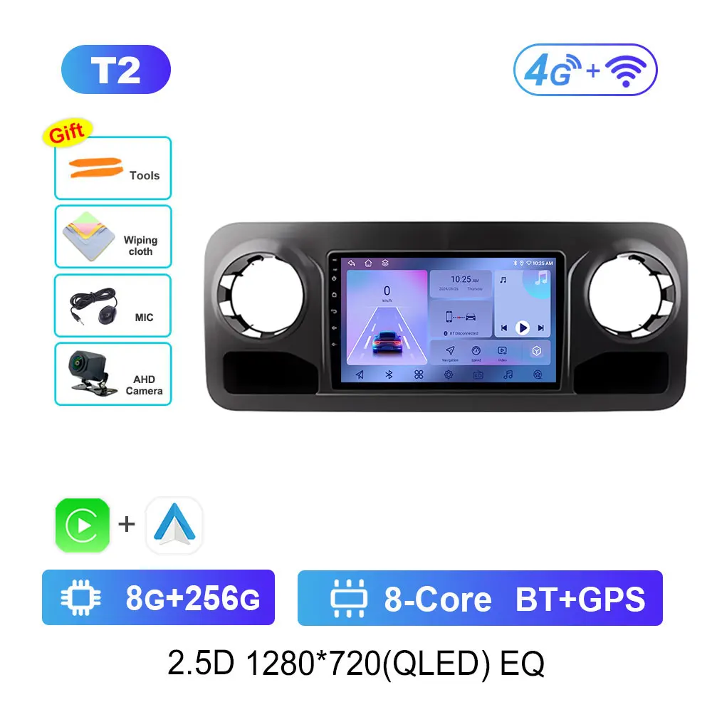 Auto Video Multimedia Speler Voor Mercedes Benz Sprinter Spinway W907 2018 2019 2020 2021 Dsp Stereo Draadloze Carplay Touchscreen