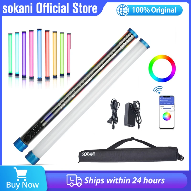 Sokani X25 RGB LED Video Light Wand Stick Handheld Ice Light for YouTube Live Streaming Video Photography TikTok Vlog Filmmakers