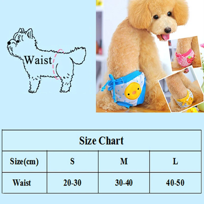 Pet Dog Shorts Sanitary Physiological Pants Cute Fruit Print Diaper Dog Shorts Washable Female Dog Panties Underwear Briefs DC05