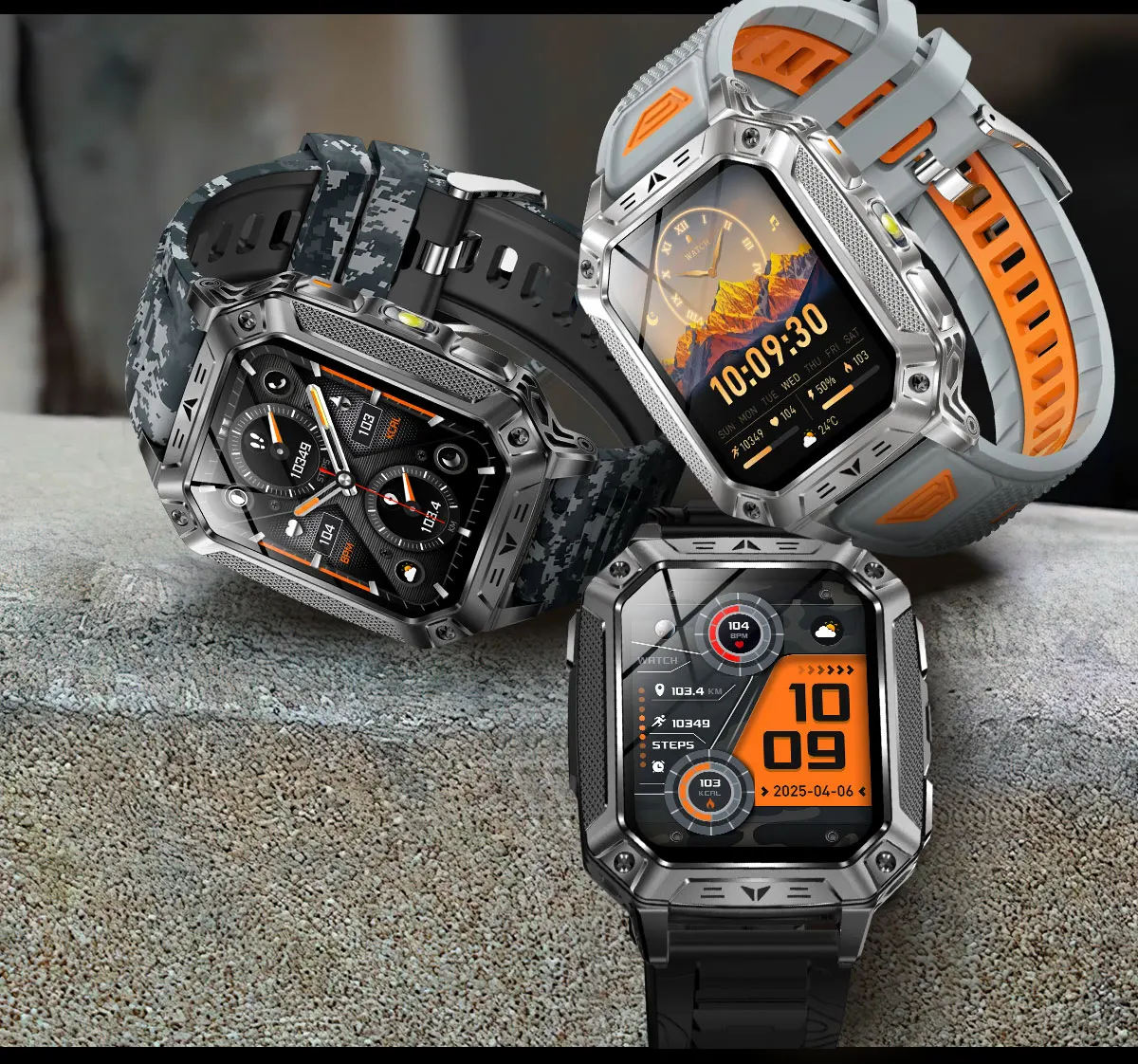 2026 Neue 1400mAh Militär-Smartwatch 10ATM Wasserdicht 2,01" AMOLED SOS+LED-Taschenlampe Herzfrequenz 100+ Sportmodi Fitness-Uhr – Detail 28
