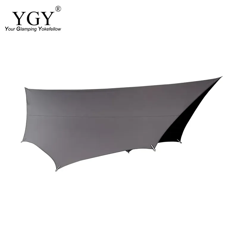 YGY 4.3*4M Poly Cotton/TC Waterproof Tarp Sunshade Tent Garden Canopy Camping Hammock Rain Fly Octagon Sun Shelter Rain Fly