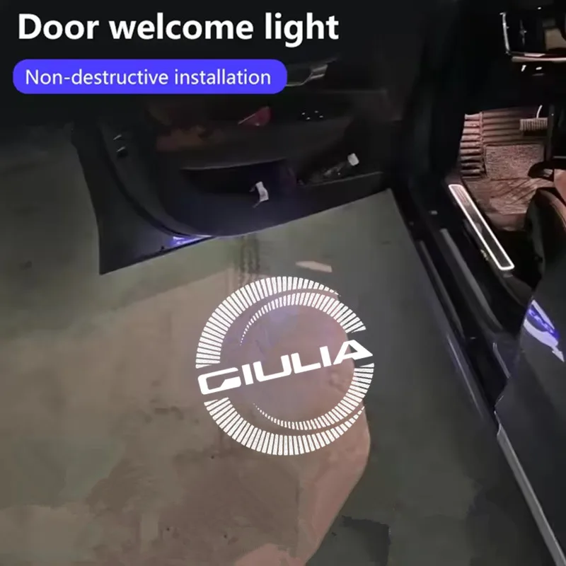 For Alfa Romeo Giulia 2017 2018 2019 2021 2020 2022 2023 LED Car Door Welcome Light Laser Projector Logo Ghost shadow
