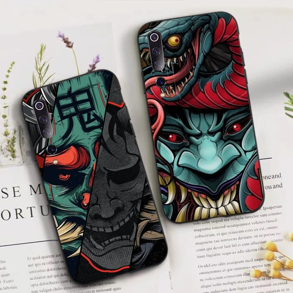 

Japan Samurai Oni Mask For Xiaomi Mi 5X 8 9 10 11 12 lite pro 10T PocoX3pro PocoM3 Note 10 pro lite