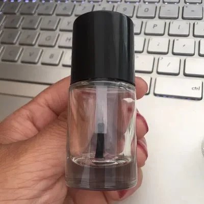 

10 шт., 10 мл, прозрачная стеклянная бутылка для лака для ногтей, пустая с крышкой, кистью, косметические контейнеры, стеклянные бутылки для ногтей с кисточкой