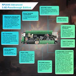 Tablero de lucha Raspberry Pi Pico para consola de juegos de PC V1.1A, convertidor de teclado Picoboot para PS3/PS4