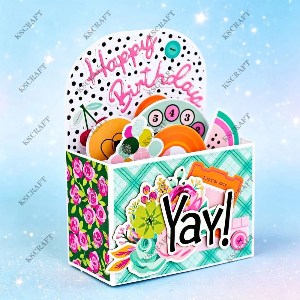 KSCRAFT Jukebox Box: Novas Matrizes de Corte e Stencils para Scrapbooking DIY, Gravação Decorativa e Cartões de Papel DIY