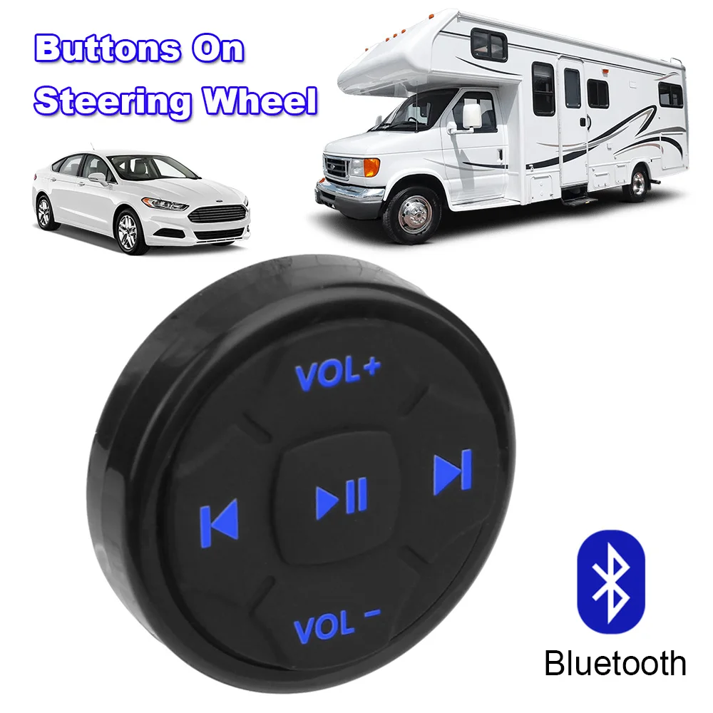 Bluetooth Steering Wheel Buttons RV Supplies Media Volume Buttons 5 Keys Wireless Remote Control Switch Car Players Switch