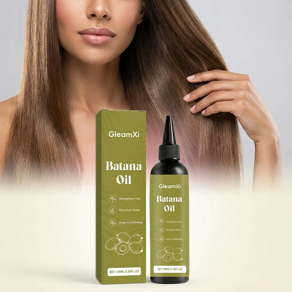 Gleamxi Batana Oil Strengthens Hair Nourishes Scalp Deep Conditioning Treatment for All Hair Types Natural Hair Growth Oil 100ml