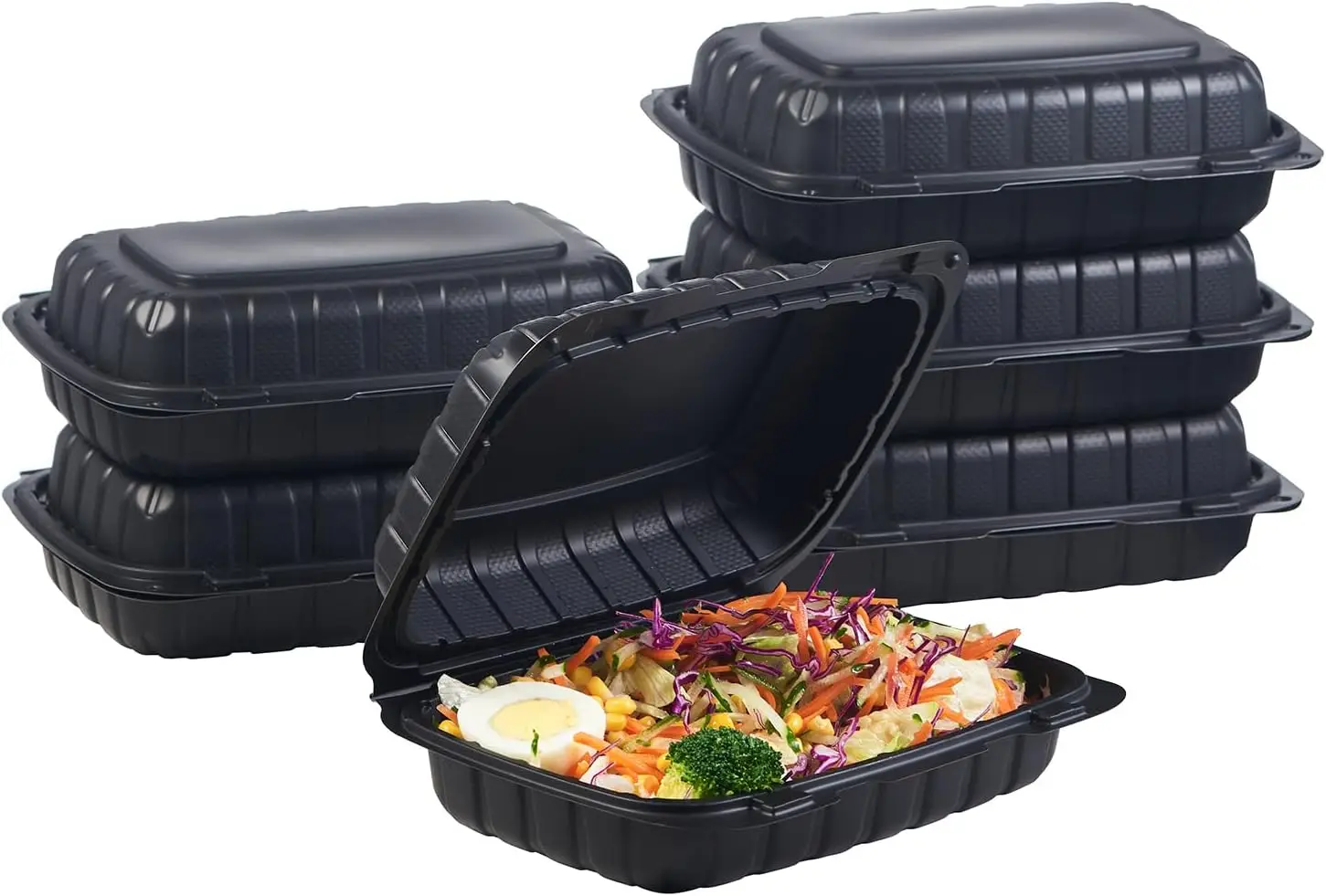 

Plastic Clamshell Containers 9x6 1-Compartment 50-Pack Heavy Duty Disposable Hinged with Secure Snap Lid Food To Go Box