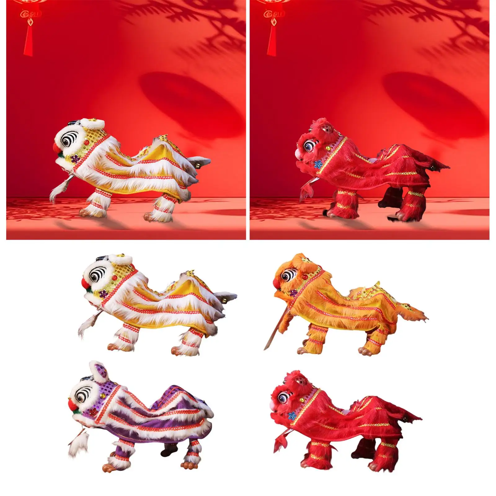 중국어 인형극 사자 장난감 휴대용 창조적 튼튼한 공예 봄 축제