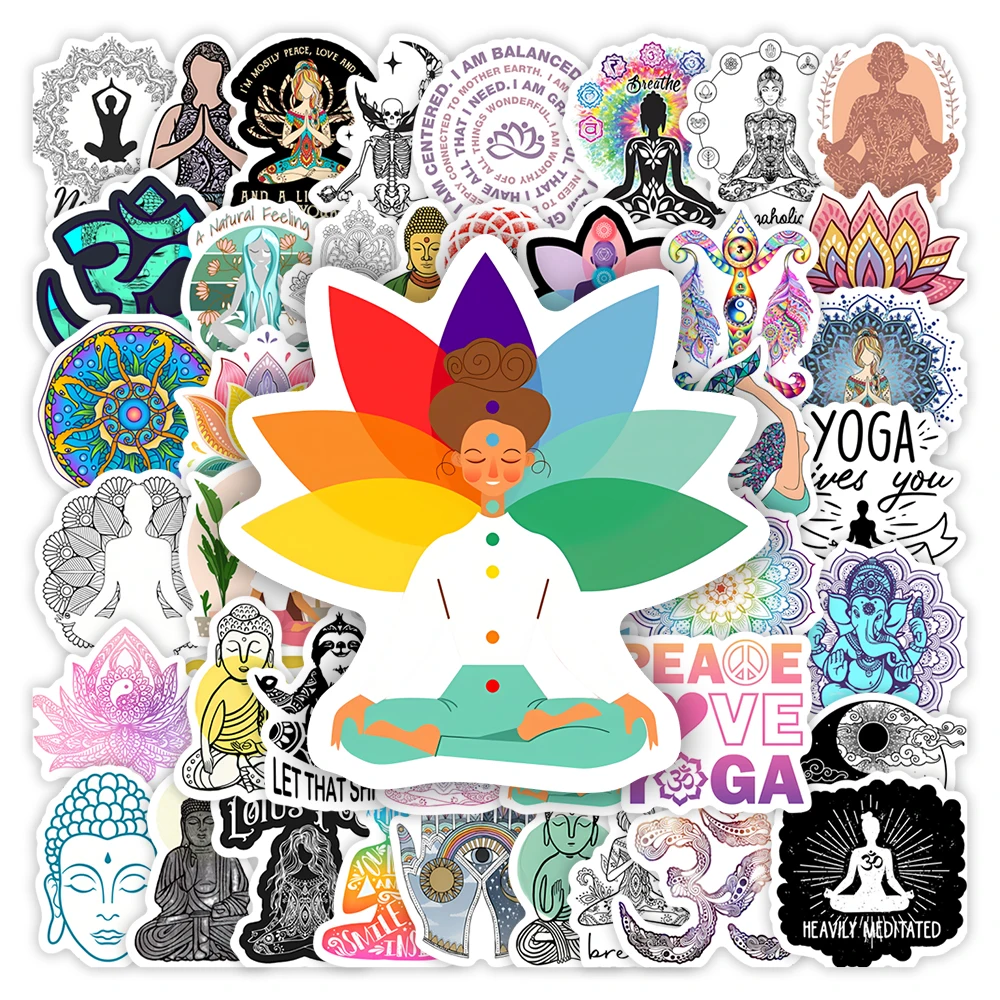 Naklejki do jogi medytacja OM budda DIY Hobby zabawka prezent wodoodporna naklejka na album do scrapbookingu telefon bagaż butelki na laptopa dekoracyjne