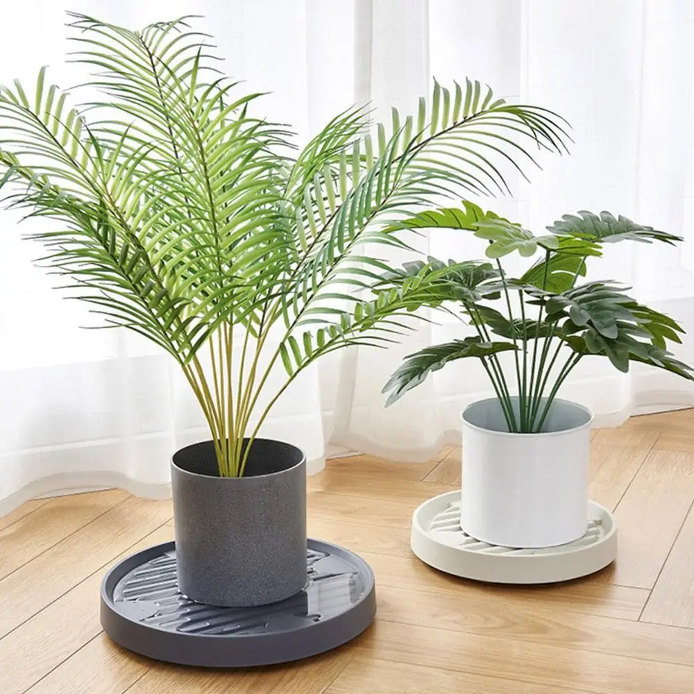 Thickened Plastic Planter Tray with Wheels Removable Garden Plant Saucer Portable Flower Pot Moving Trays Indoor