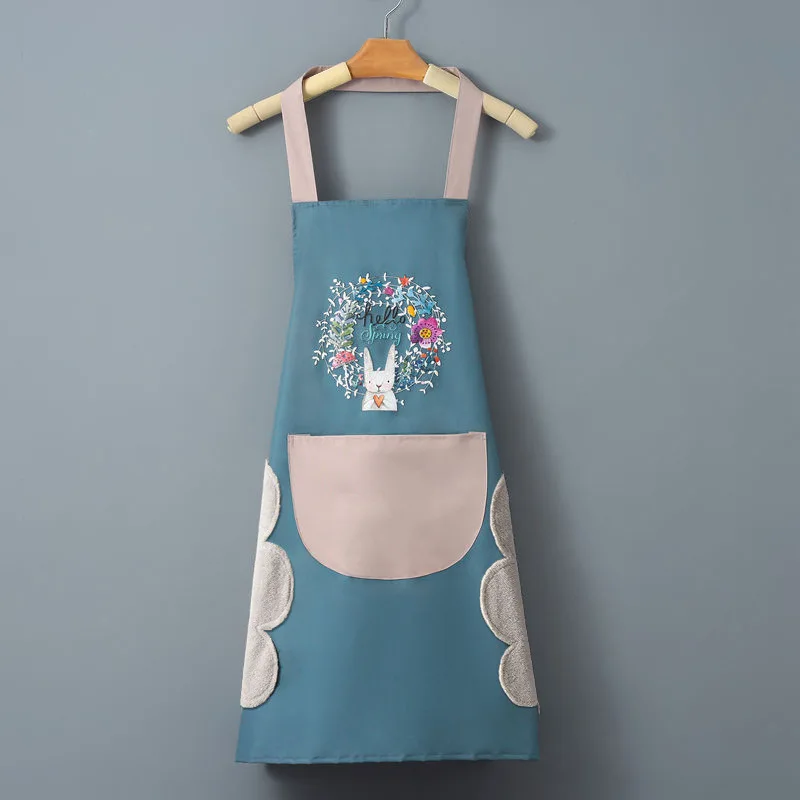 مريلة مطبخ PVC، مقاومة للماء والزيوت، تصميم أنيق للنساء، مريلة خصر نصف الجسم مع أغطية للأكمام، سهلة التنظيف