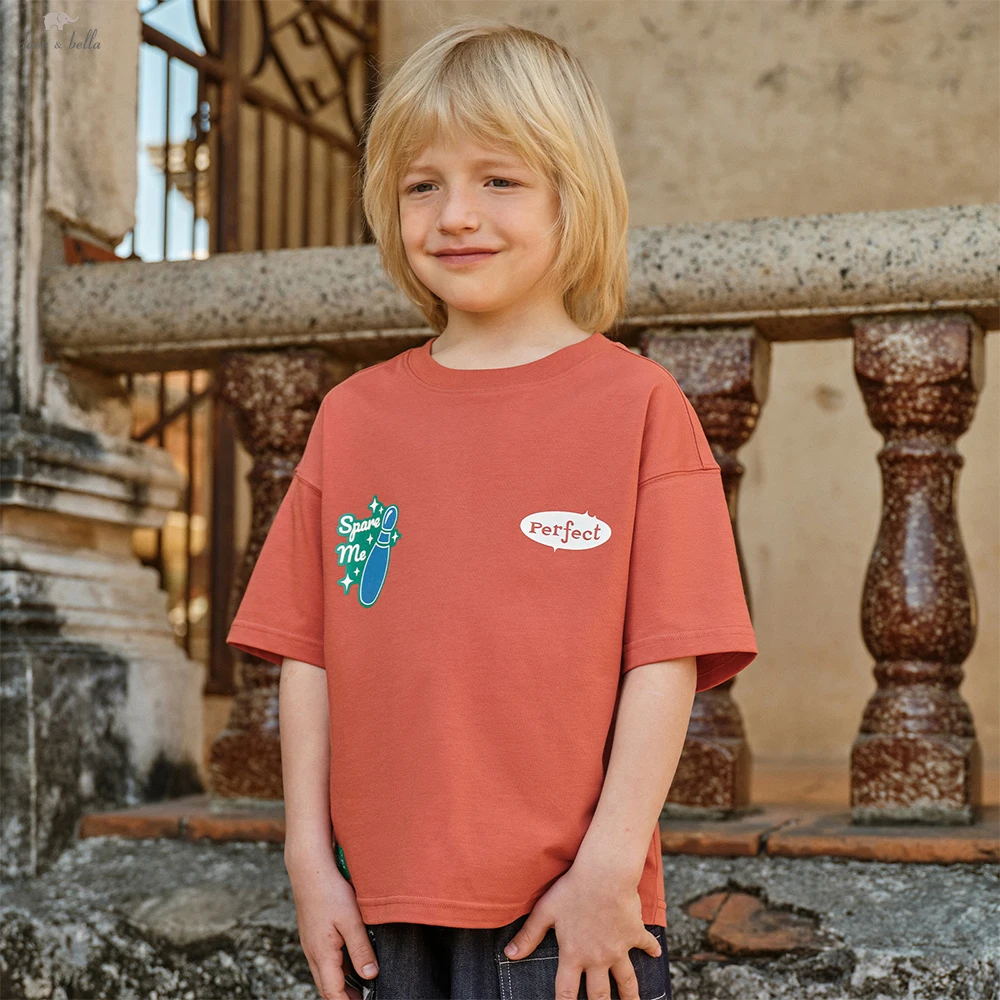 

Летняя футболка с принтом Dave Bella для мальчиков, детский топ с короткими рукавами, футболки для детей 5-13 лет, повседневная одежда для братьев на открытом воздухе, DK2261236