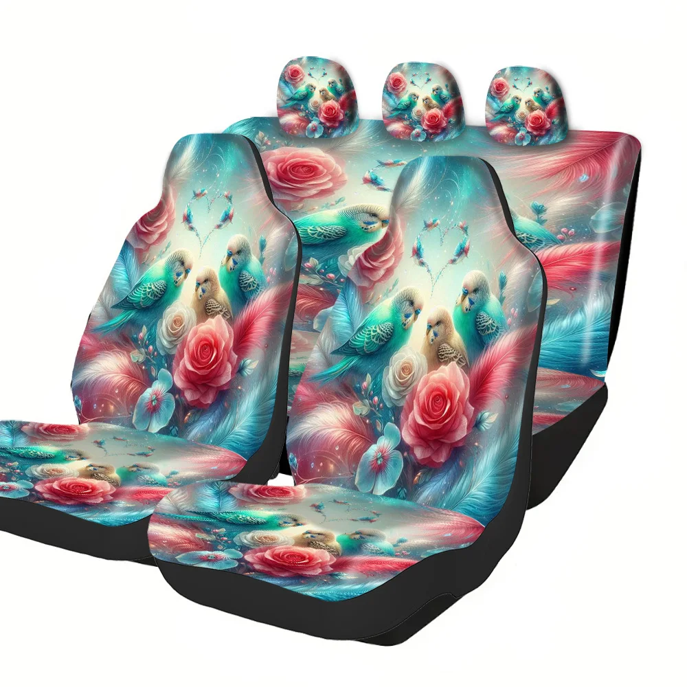 Fit Car Seat Covers For Cars & SUVs - Premium Auto Seat Protectors With Birds, Roses, Feathers & Good Luck Gift Designs (Hallowe