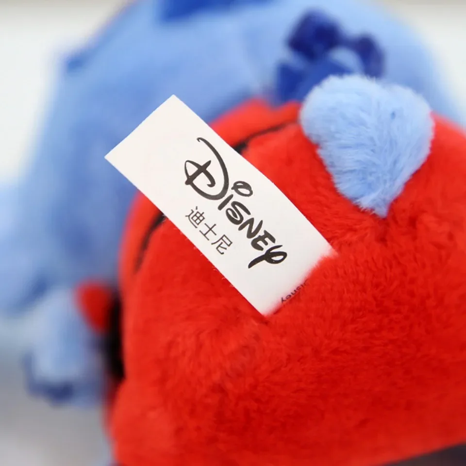 LLavero de muñecos de peluche Original de Disney Stitch, colgante de juguete de peluche de punto de Ángel, regalo de cumpleaños para niños, regalo de cumpleaños del Día de San Valentín