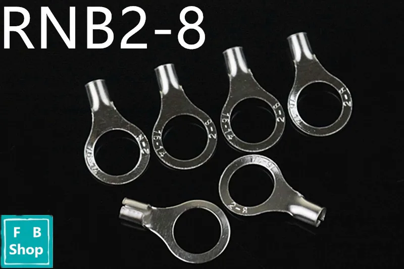 RNB2-8 Non-insulated ring terminal electrical wire crimp naked connector for AWG 16-14