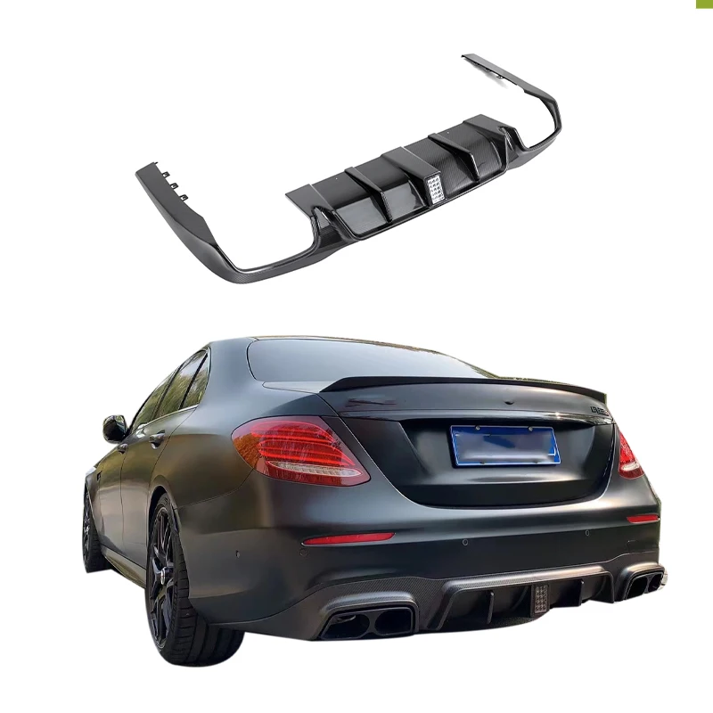 

STLFFor Mercedes 2017+ E Class Dry Carbon Rear Diffuser Lips W213 E63 Rear Bumper Lips Auto Exhaust Tips Mufflers