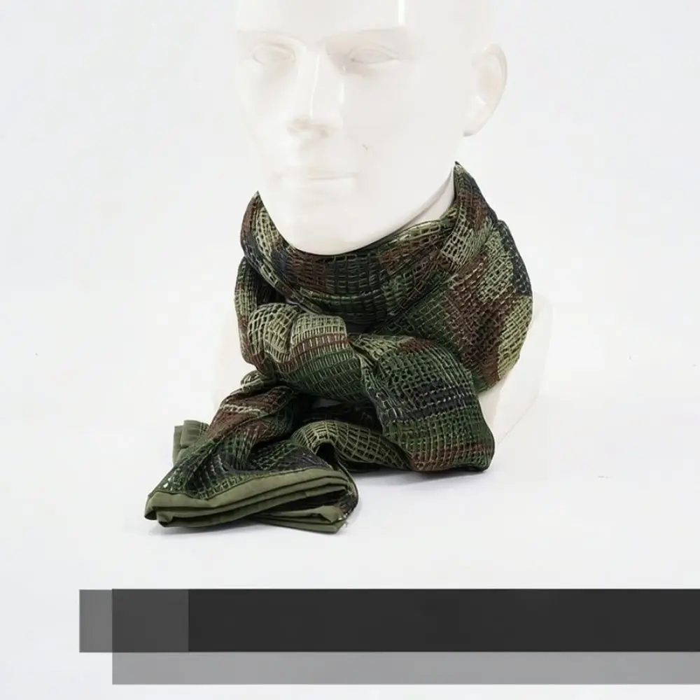 Outdoor Tactical Mesh Veil Scarf Camouflage Breathable Desert Hiking Hunting Headgear Neck Gaiter Wrap Mask Cover